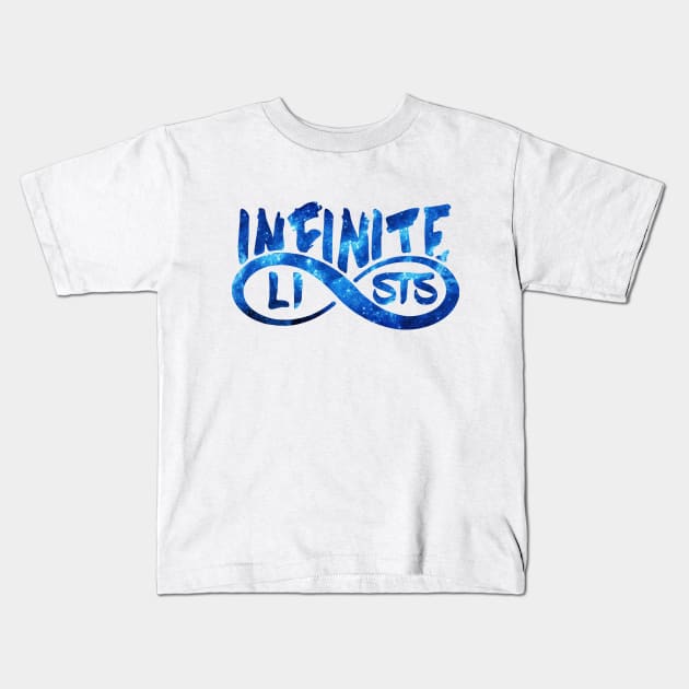 infinite lists Merch blue Kids T-Shirt by NewMerch